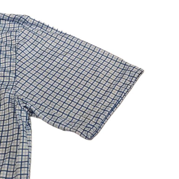 NWT Collars and Co Mens M Shirt Dress Golf Polo Semi-Spread Blue Tattersall Golf - Picture 4 of 7